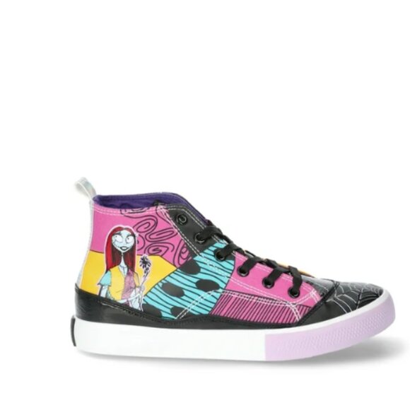 Size 8.5 NWT Disney Women's Nightmare Before Christmas High Top Lace Up Sneakers - Picture 1 of 12